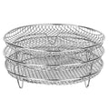 Air Fryer Three Stackable Dehydrator Racks 304 Stainless Steel Air Fryer Basket Tray Air Fryer Accessories Dishwasher Fit For Oven And Cooker