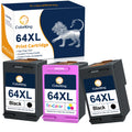 ColorKing Compatible Ink Cartridge Replacement for HP 64XL 64 XL Ink Cartridge for HP Envy Photo 7855 7858 7155 6255 7164 7864 7158 7160 6252 5542 Printer Ink Cartridges ( 2 Black, 1 Tri-Color )