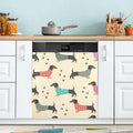Hyjoy 23x26In Dog Dishwasher Magnet Cover Decorative Magnetic Door Cover Front Dishwasher Cover Decoration Kitchen Magnetic Panel Sticker for Kitchen