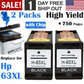 63XL Ink Cartridges for HP 63XL Black Ink Cartridges Printer Ink HP 63 work with HP Officejet 3830 4650 5255 5200 5258 Envy 4520 4655 4512 Ink Printer (2 Black)