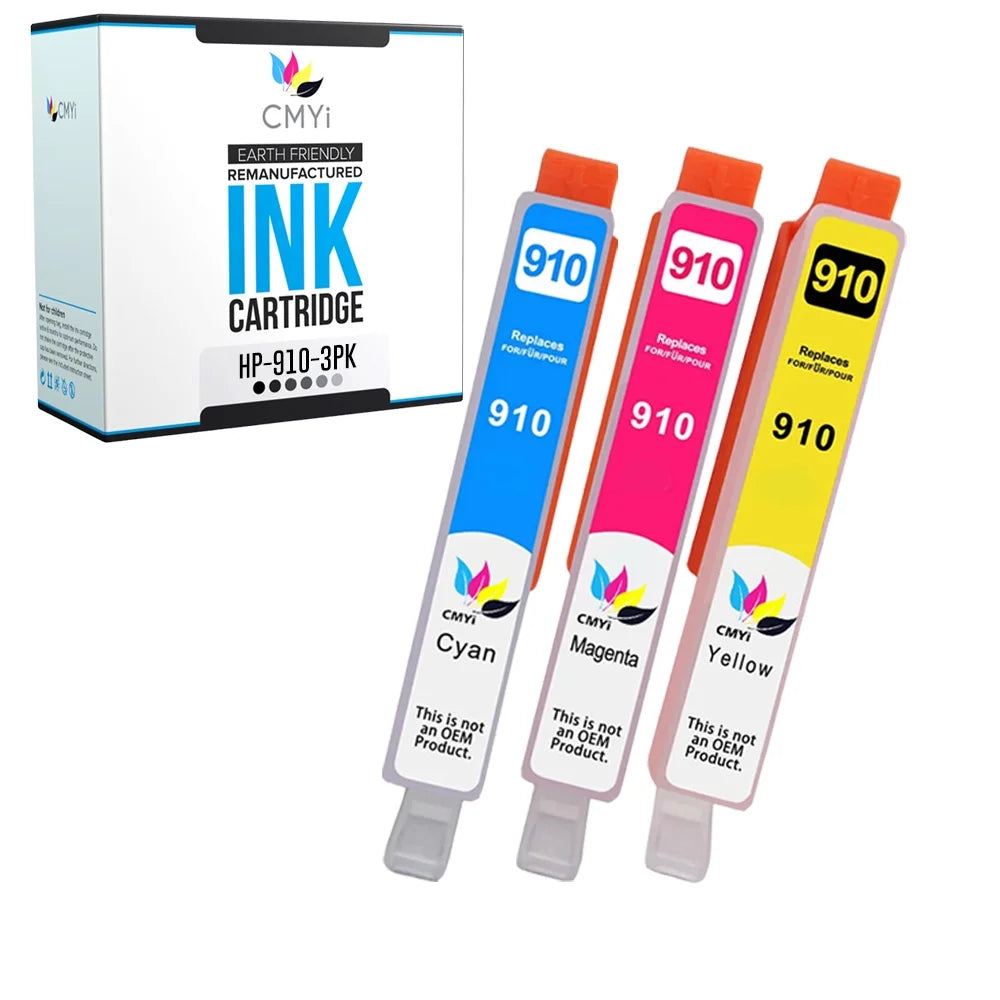 CMYi Ink Cartridge Replacement for HP 910  (3-Pack: 1 Cyan + 1 Magenta + 1 Yellow)
