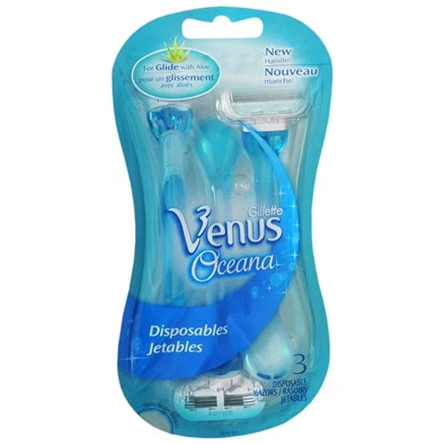 Gillette Venus Oceana Blue Disposable Razors, 3 Ea, 2 Pack