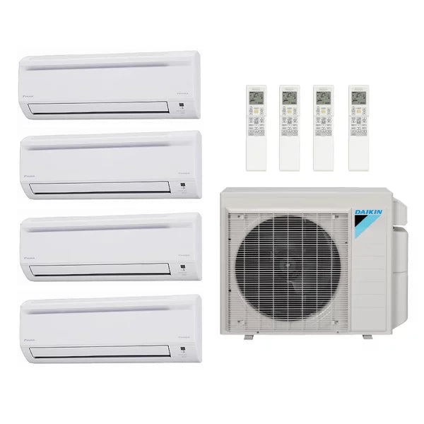 Daikin 51,000 Btu 20.2 Seer 4-Zone Mini Split Heat Pump System - 9K-12K-12K-18K - 5MXS48TV-FTXS09LV-(2) FTXS12LV-FTXS18LV