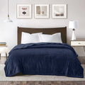 Royalcraft Heated Blanket Queen Size, Heating Electric Throw Blanket Dual Control, Soft Velvet, 10 Heat Settings, 12 Hours Auto Off, Blue
