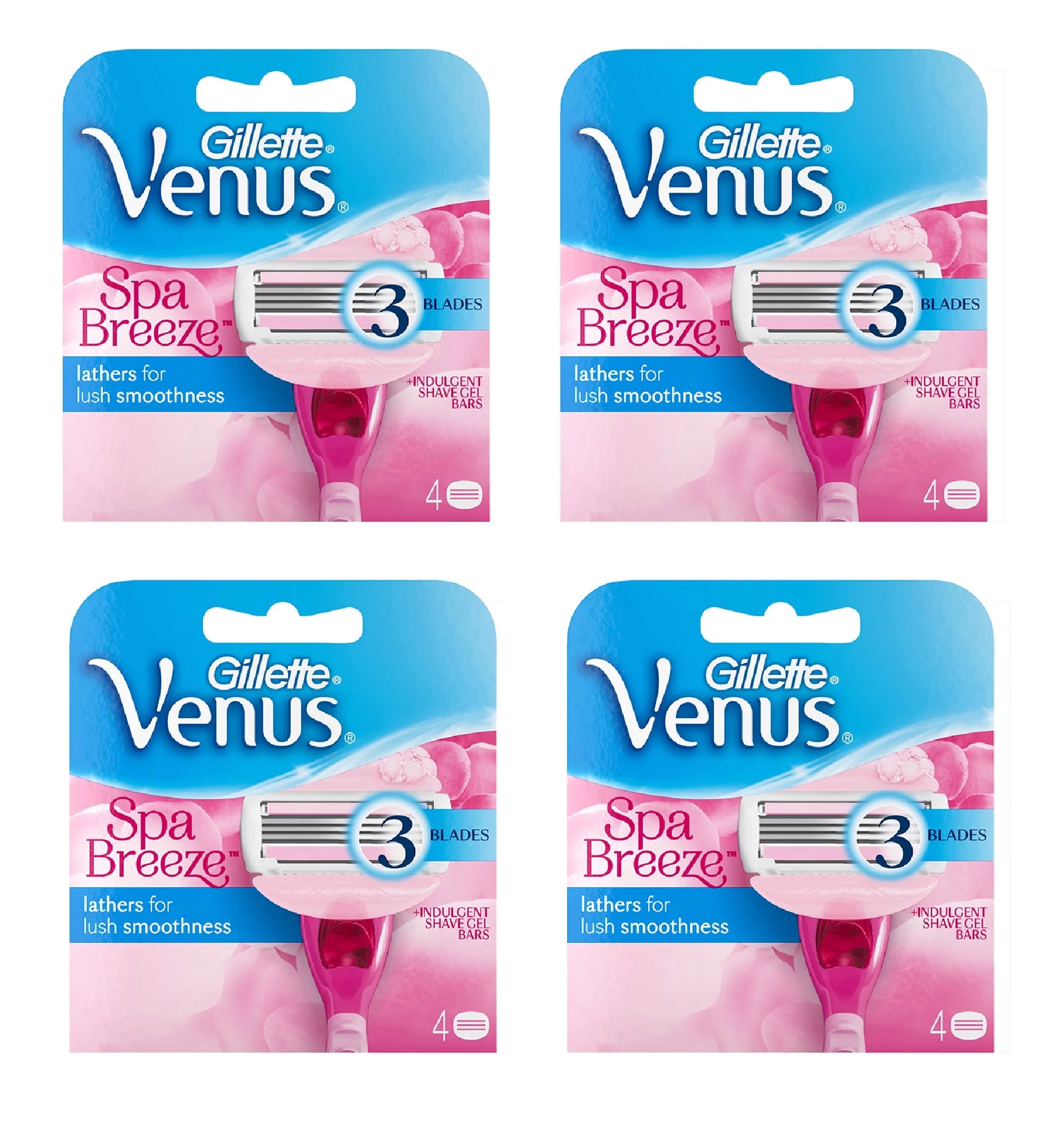 Gillette Venus Spa Breeze Refill Razor Blade Cartridges, 16 Count