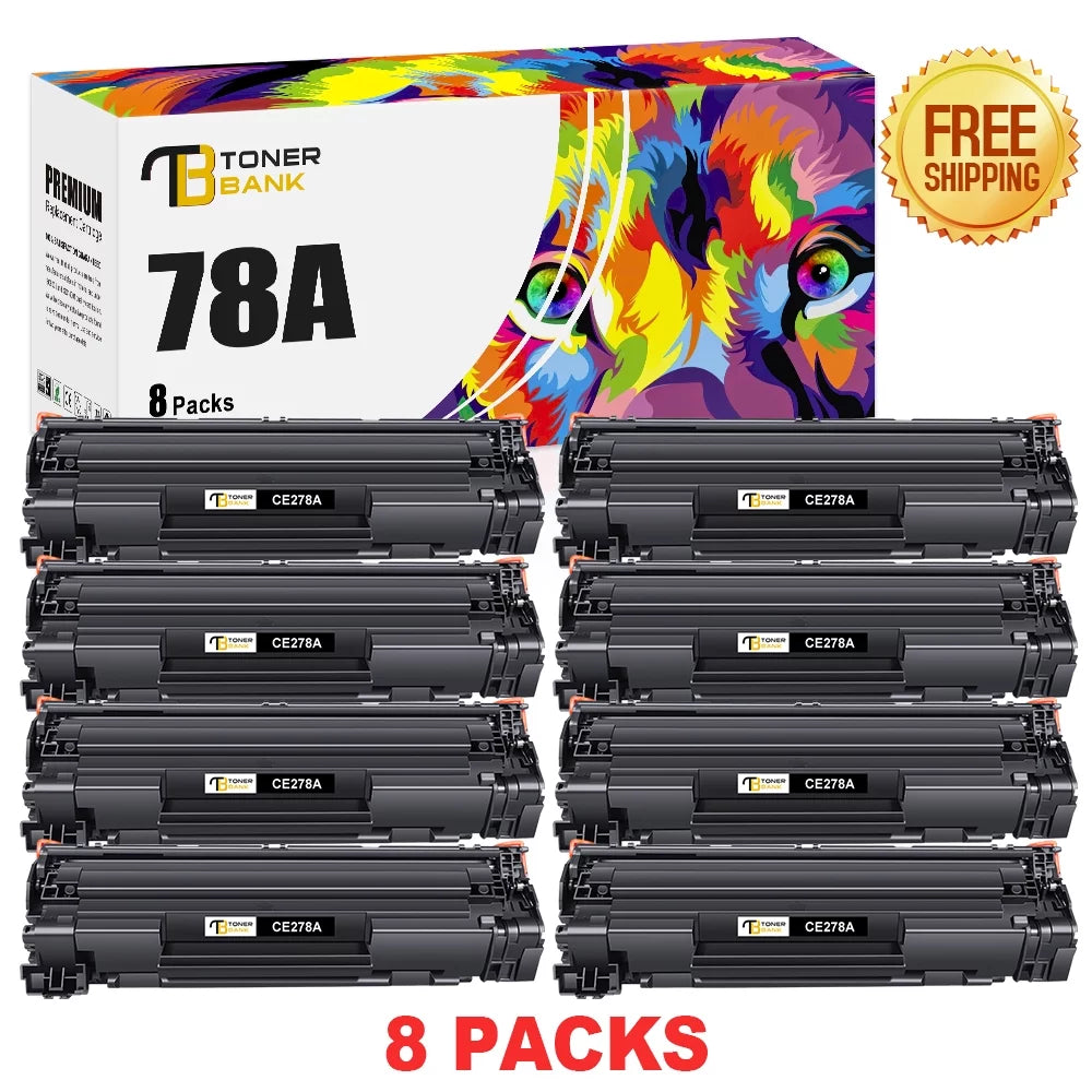 78A Toner Cartridges High Yield Replacement for HP 78A CE278A Toner Cartridge | Works with HP Laserjet Pro P1566, P1606 Series, HP Laserjet Pro MFP M1536 Series | CE278D 8 Black