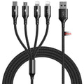 UZAHSK Multi USB Charger Cable 2Pack [4A,10ft ] 4 in 1 USB Fast Charging Cable with IP/Type C/ro USB Ports Adapter