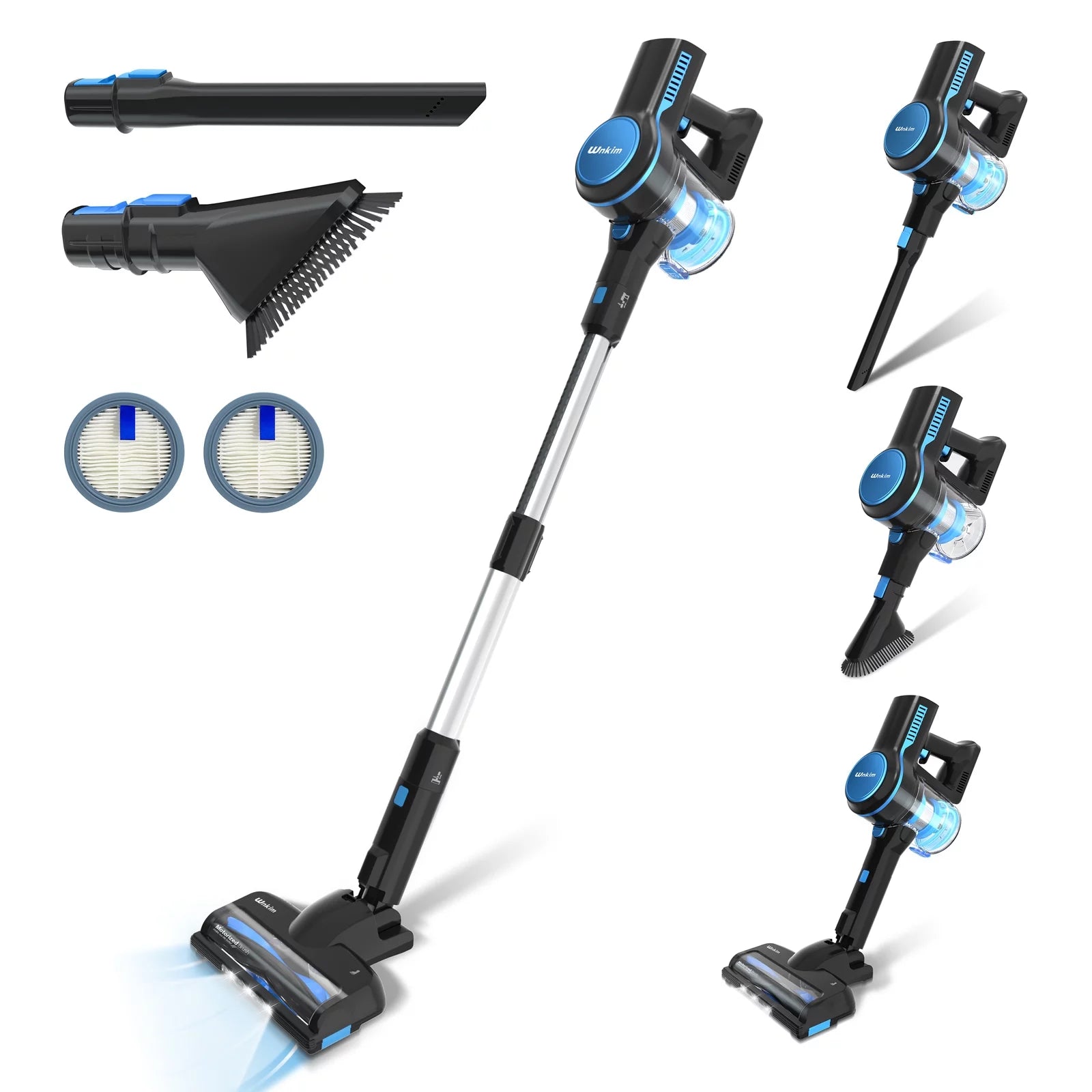 Wnkim Cordless Vacuum Cleaner, 25kPa Stick Vacuum Up to 40 Mins Rechargeable Battery, 6-in-1 Household Wireless Upright Lightweight Vacuum for Pet Hair Hardwood Floor Carpet Car, S700