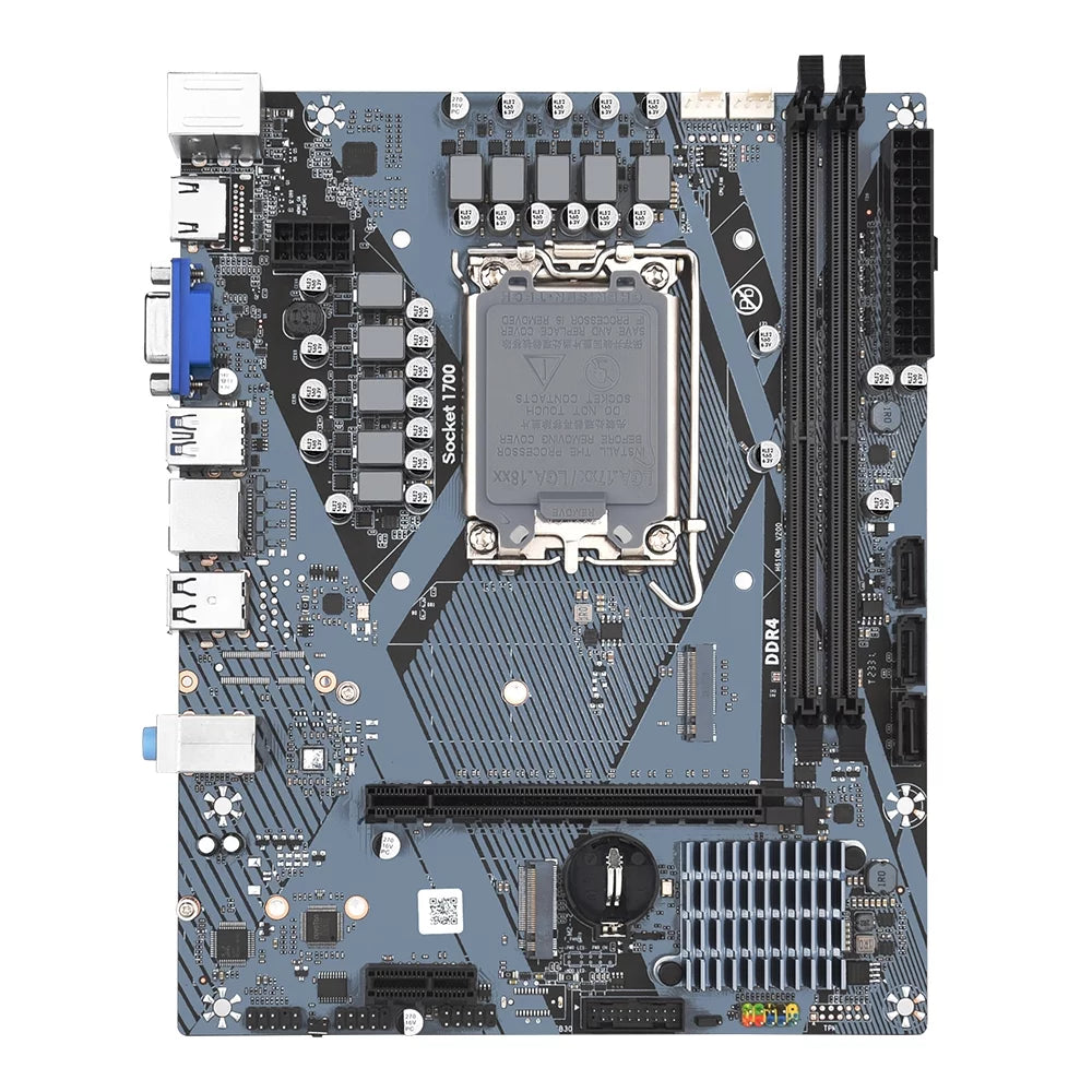 Lixada High-Speed DDR4 H610M Computer Motherboard Dual M.2 Interface High-Quality Solid Capacitors High-Clear Visual Dual Channel LGA1700 CPU Strong Compatibility