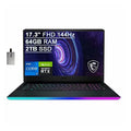 2022 MSI GE76 Raider Gaming 17.3 FHD 144Hz Laptop Computer, 12th Gen Intel Core i7-12700H, 64GB RAM, 2TB PCIe SSD, Backlit Keyboard, GeForce RTX 3060, FHD Webcam, Win11, Grey, 32GB SnowBell USB Card