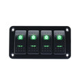Geloo 4 Gang Rocker Switch Panel Waterproof Marine Boat Switch Panel Aluminum Pre-Wired Switch for Automotive Car Marine Boat RV