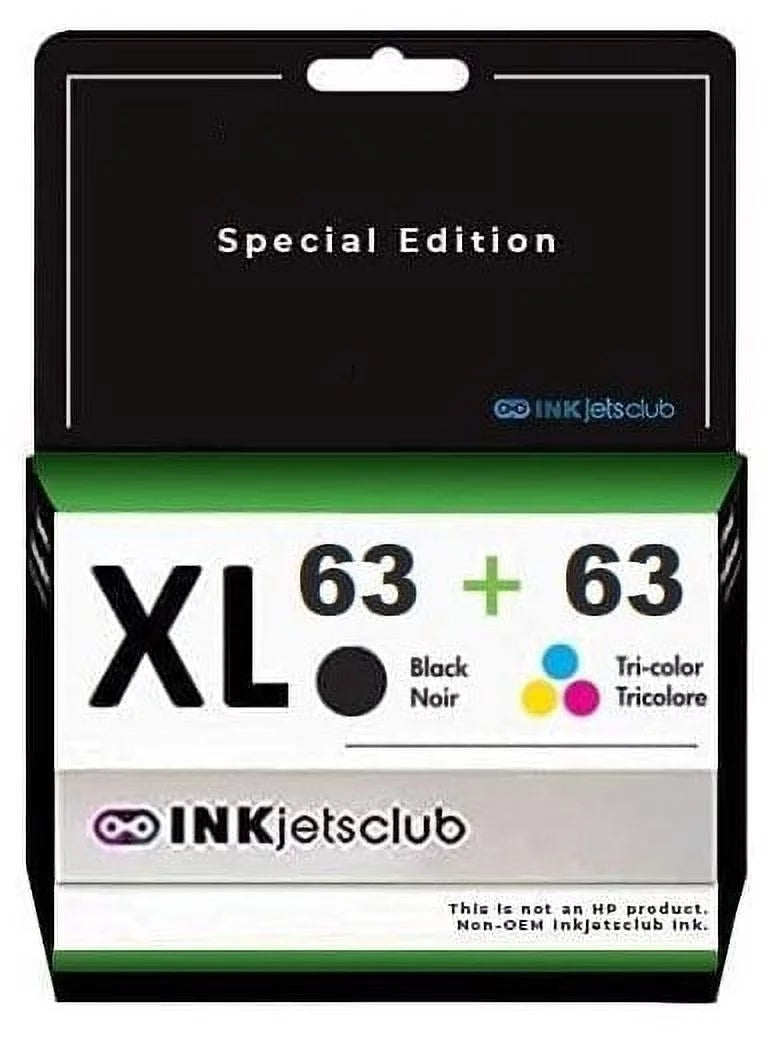 Restored HP 63XL Compatible Ink Cartridge Replacement for OfficeJet 3830 Envy 4520 4512 4513 OfficeJet 4650 5255 5258 3833 Deskjet 1112 2130 2132 Printers. No Ink Level (1 Black, 1 Color) (Refurbished)