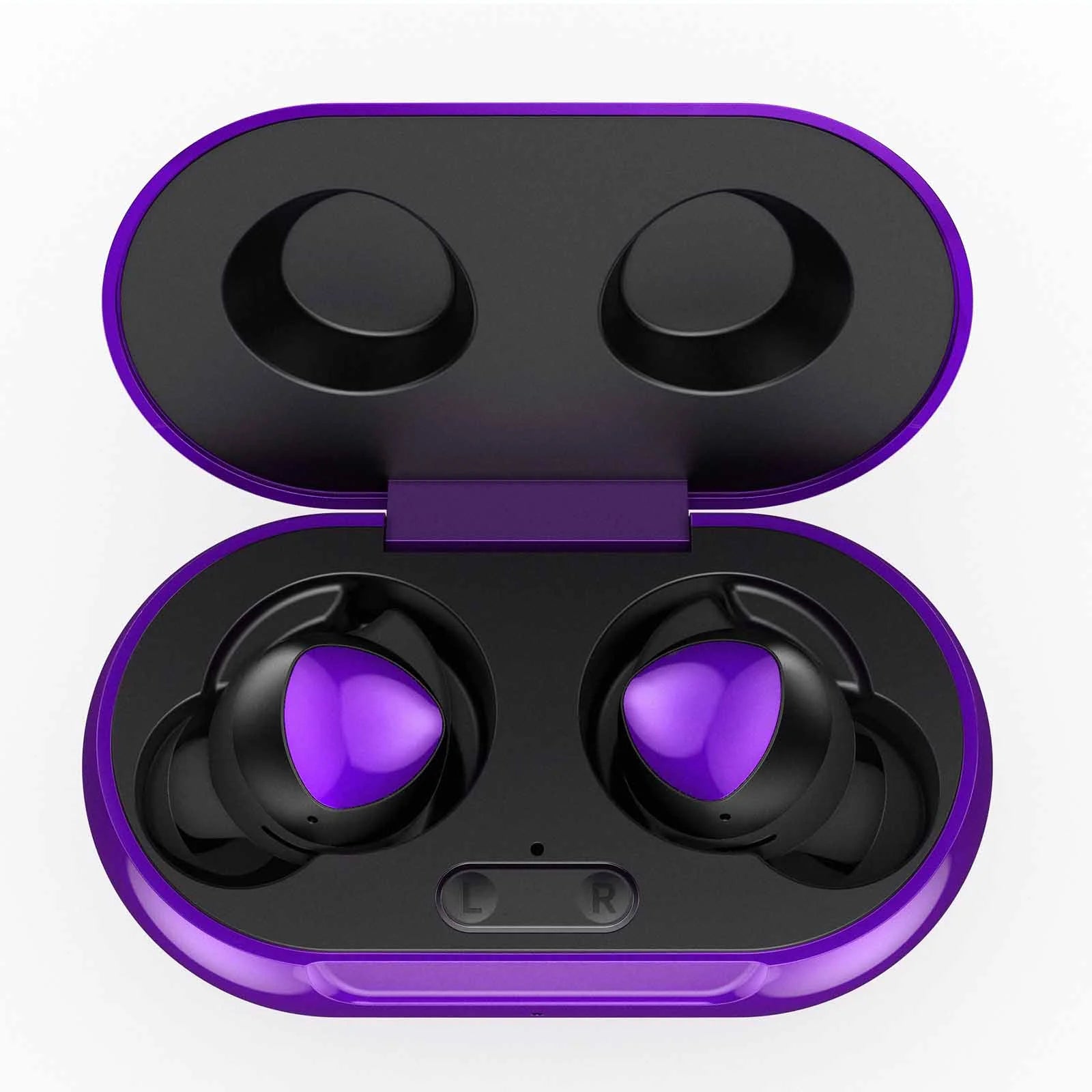 UrbanX Street Buds Plus True Bluetooth Wireless Earbuds For LG Stylus 2 Plus With Active Noise Cancelling (Charging Case Included) Purple