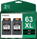 63XL Black Ink Cartridge Replacement for HP 63 XL 63XL Ink Compatible with Officejet 3830 5255 4650 3833 Envy 4520