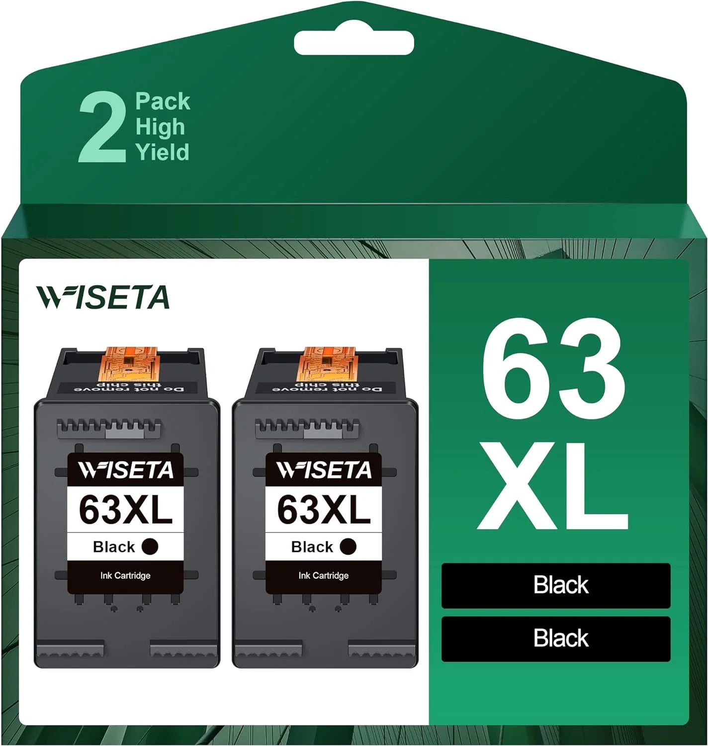 63XL Black Ink Cartridge Replacement for HP 63 XL 63XL Ink Compatible with Officejet 3830 5255 4650 3833 Envy 4520