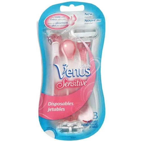 Gillette Venus Sensitive Disposable Razors Pink, 3 Ea, 6 Pack