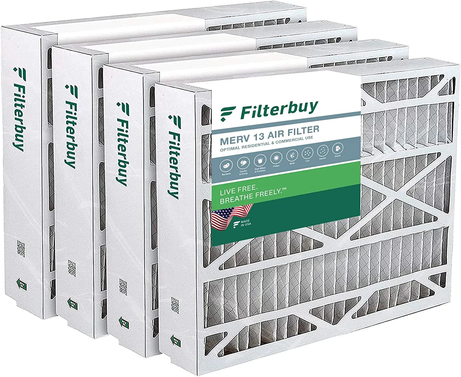 Filterbuy 21x23.5x5 MERV 13 Pleated HVAC AC Furnace Air Filters for Trane Perfect Fit (4-Pack)