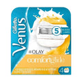 Gillette 5 Venus with Avec Olay Cartridges with Olay Conditioning Bars for Women, 4 Ea, 2 Pack