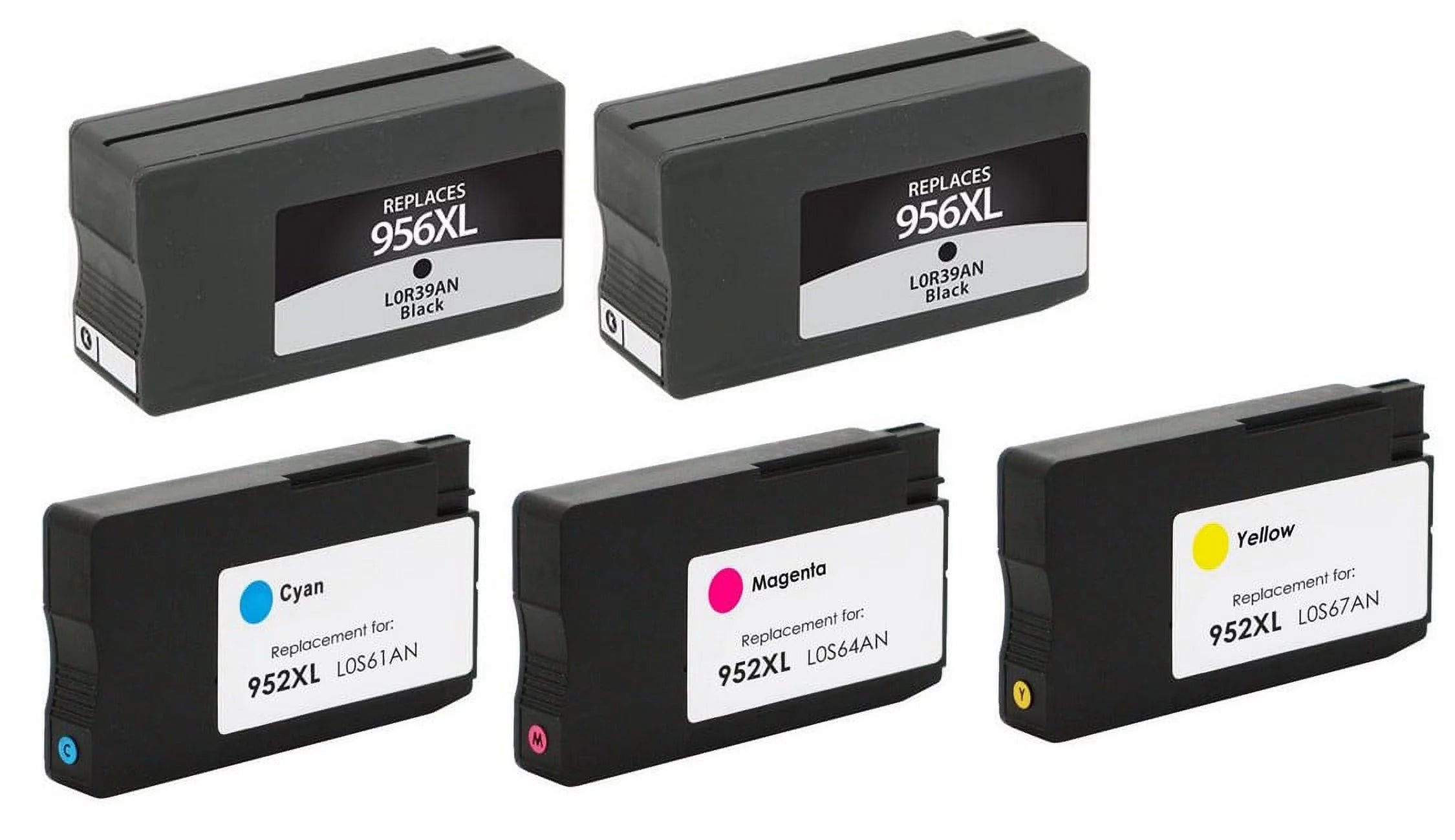 PrinterDash Replacement for OfficeJet Pro 7720/7730/8200/8210/8700/8720/8725/8730/8740 High Yield Inkjet Combo Pack (2-BK/1-C/M/Y) (NO. 956XL/NO. 952XL) (L0R42B1CMY)