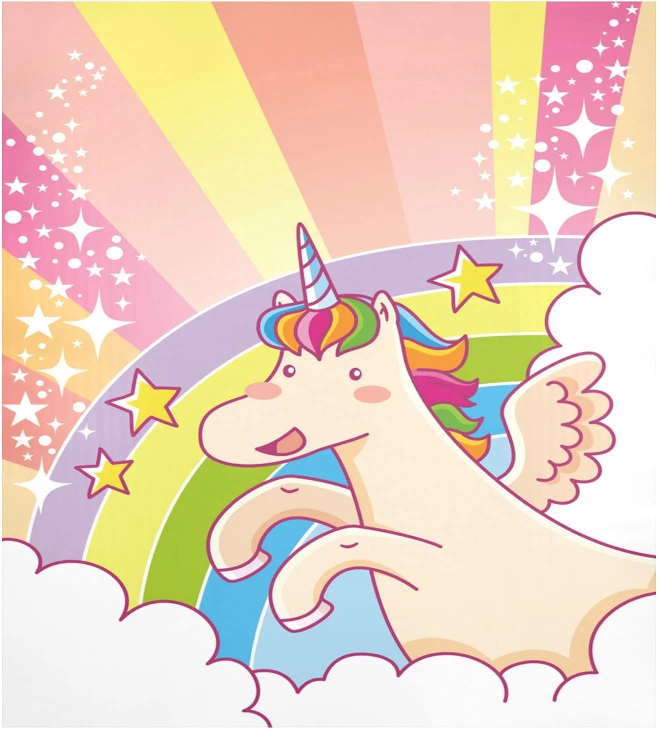 GZHJMY Unicorn Rainbow Stars Dishwasher Magnet Sticker, Refrigerator Magnetic Cover, Fridge Panels, Home Cabinet Decals Appliances Stickers - 23 L x 26 H£¨373£©