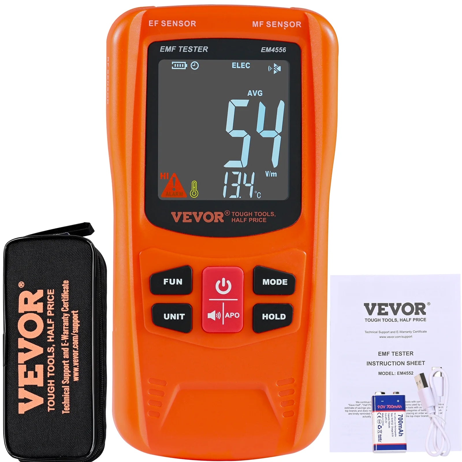 SKYSHALO Digital LCD 3-in-1 EMF Meter Electromagnetic Radiation Detector RF 5G