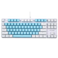 docooler Wired Gaming Keyboard 87 Keys Mixed Light Keyboard with Mechanical Blue Switch Suspension Button
