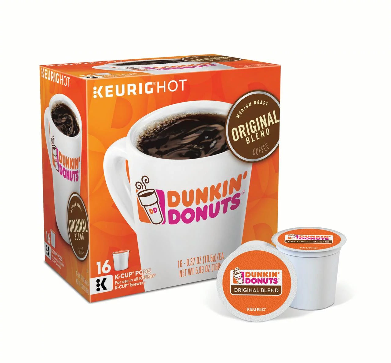 Dunkin' Donuts Original Blend Keurig Single-Serve K-Cup Pods, Medium Roast Coffee, 16 Count