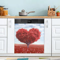 Hyjoy 23x26In Valentine's Day Dishwasher Magnet Cover Decorative Magnetic Door Cover Front Dishwasher Cover Decoration Kitchen Magnetic Panel Sticker for Kitchen