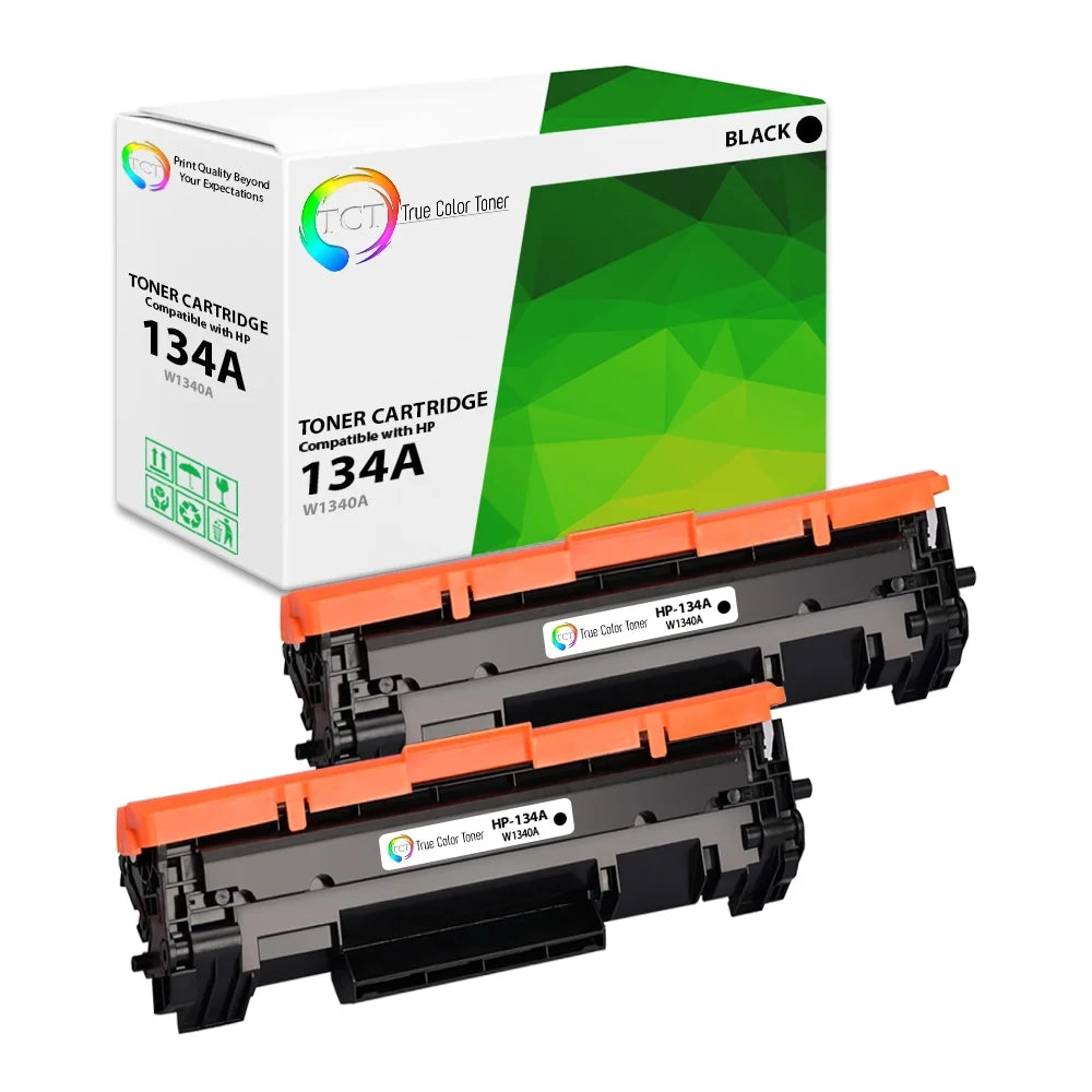 TCT Compatible Toner Cartridge Replacement for the HP 134A Series - 2 Pack Black