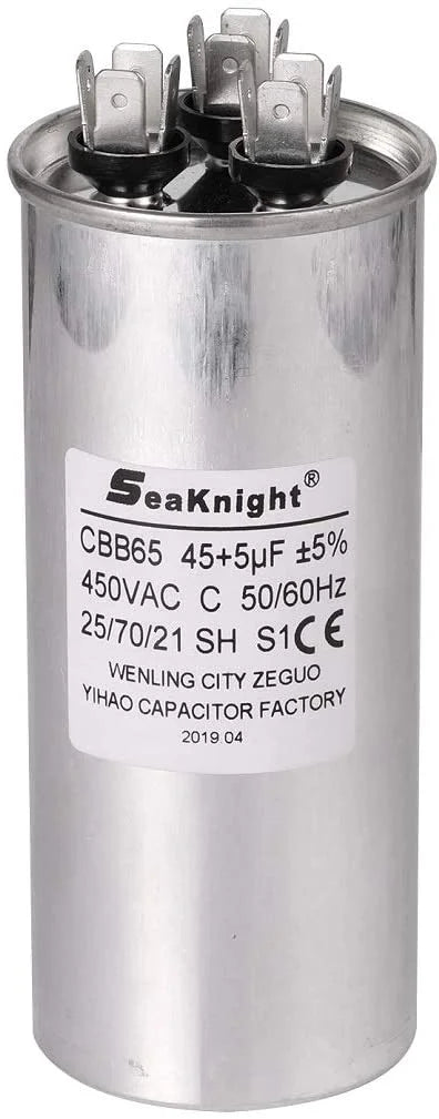 45-5 uF MFD CBB65 Capacitor Air Conditioner Capacitor Round Dural Motor Run Capacitor Withstand 450V AC