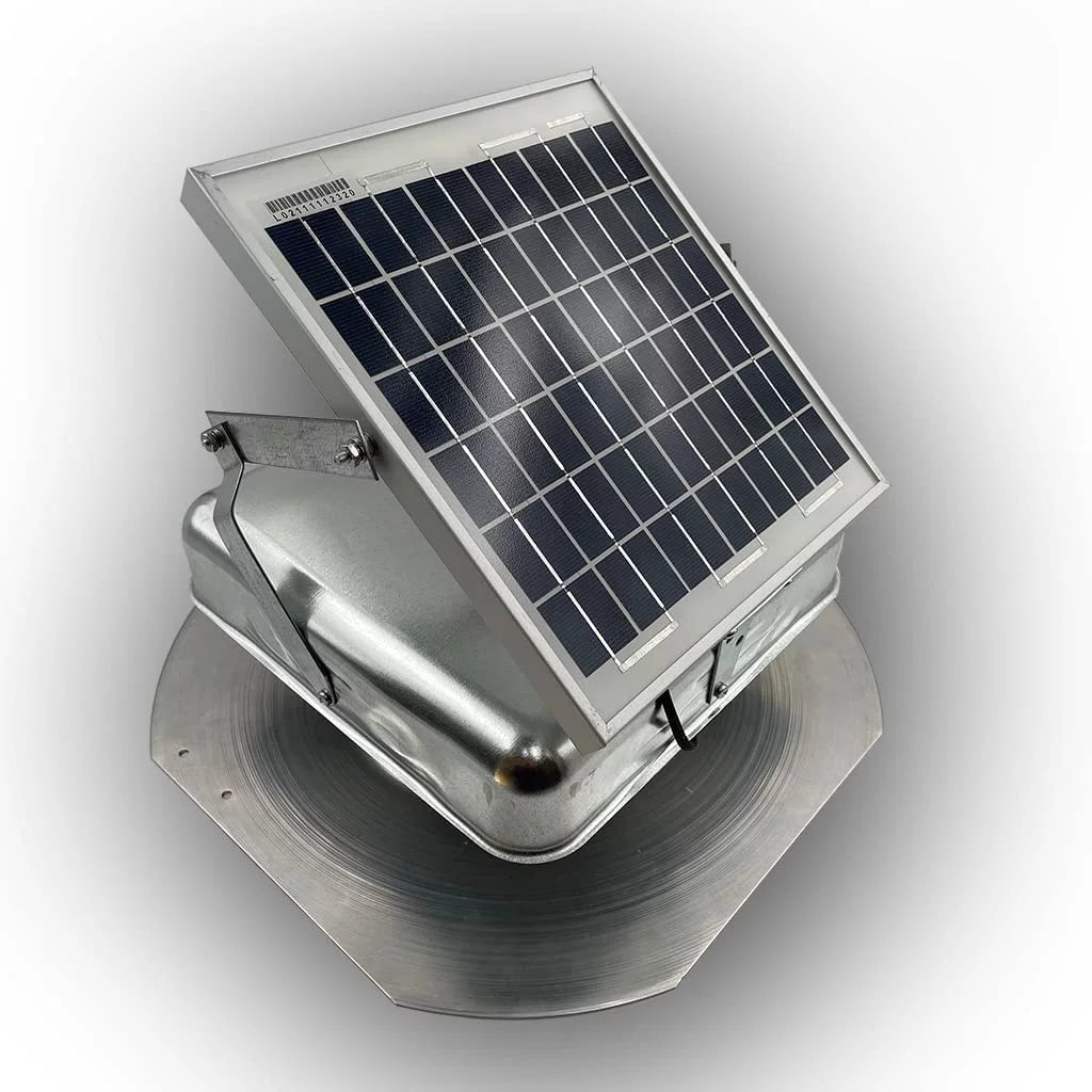 Solar Mega RoofBlaster 2.0 with Galvanized Vent (Adjustable Solar Panel Mount) | Solar Attic Vent | Solar Roof Vent | Solar Roof Attic Fan | New & Improved Design
