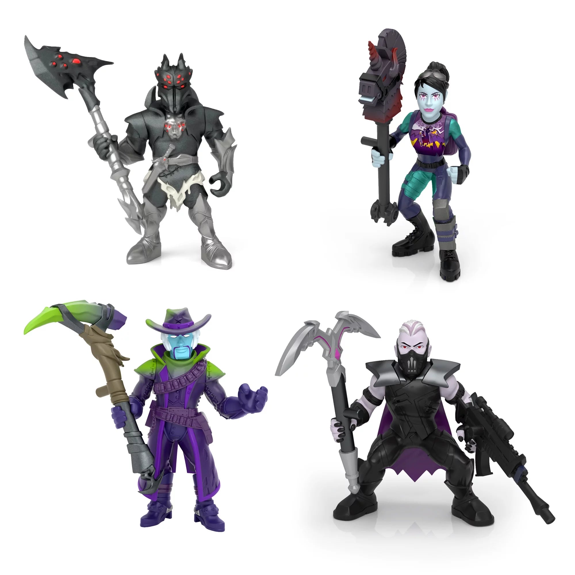 Fortnite Battle Royale Collection: Squad Pack ¨CDark Bomber, Deadfire, Sanctum & Spider Knight Mini Action Figures
