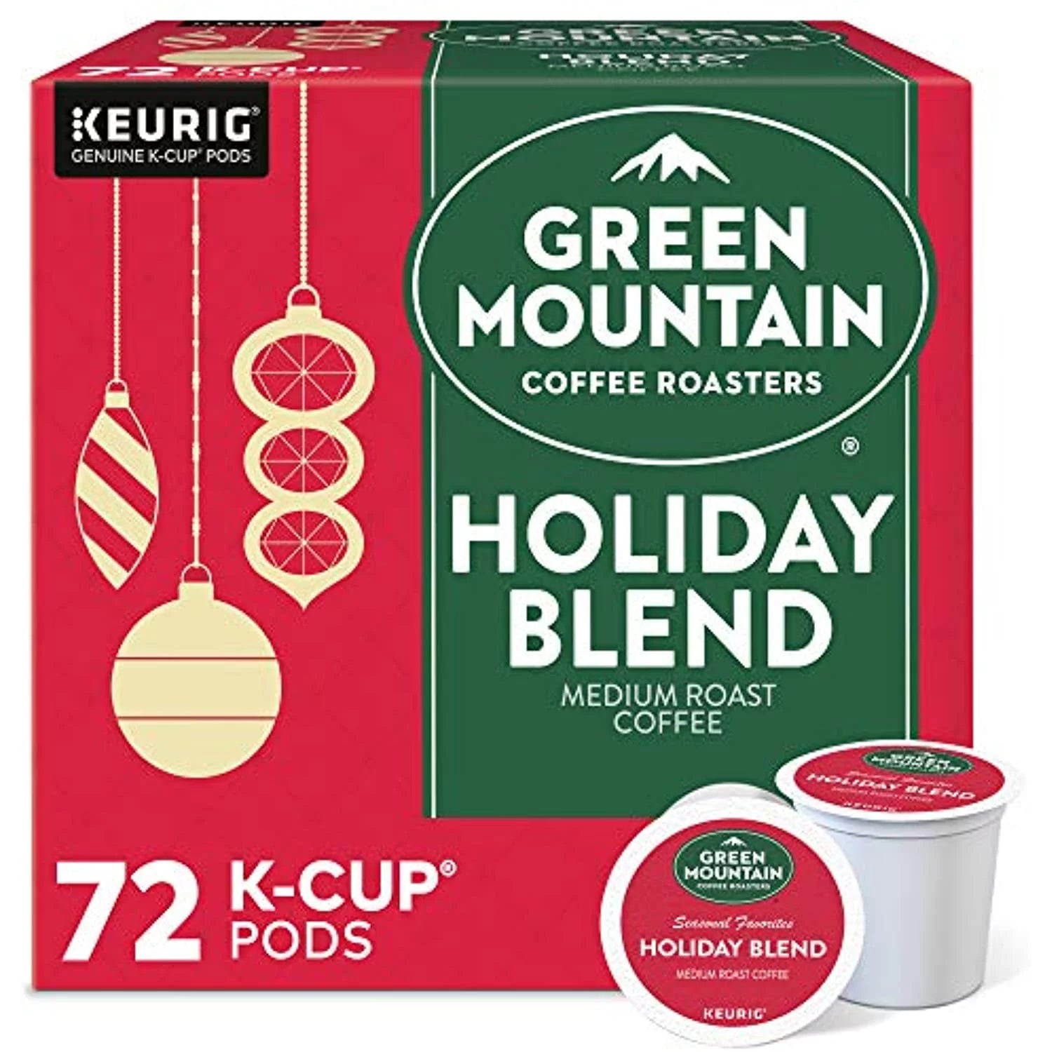 Green Mountain Coffee Roasters Holiday Blend, Single-Serve Keurig K-Cup Pods, Medium Roast Coffee, 72 Count