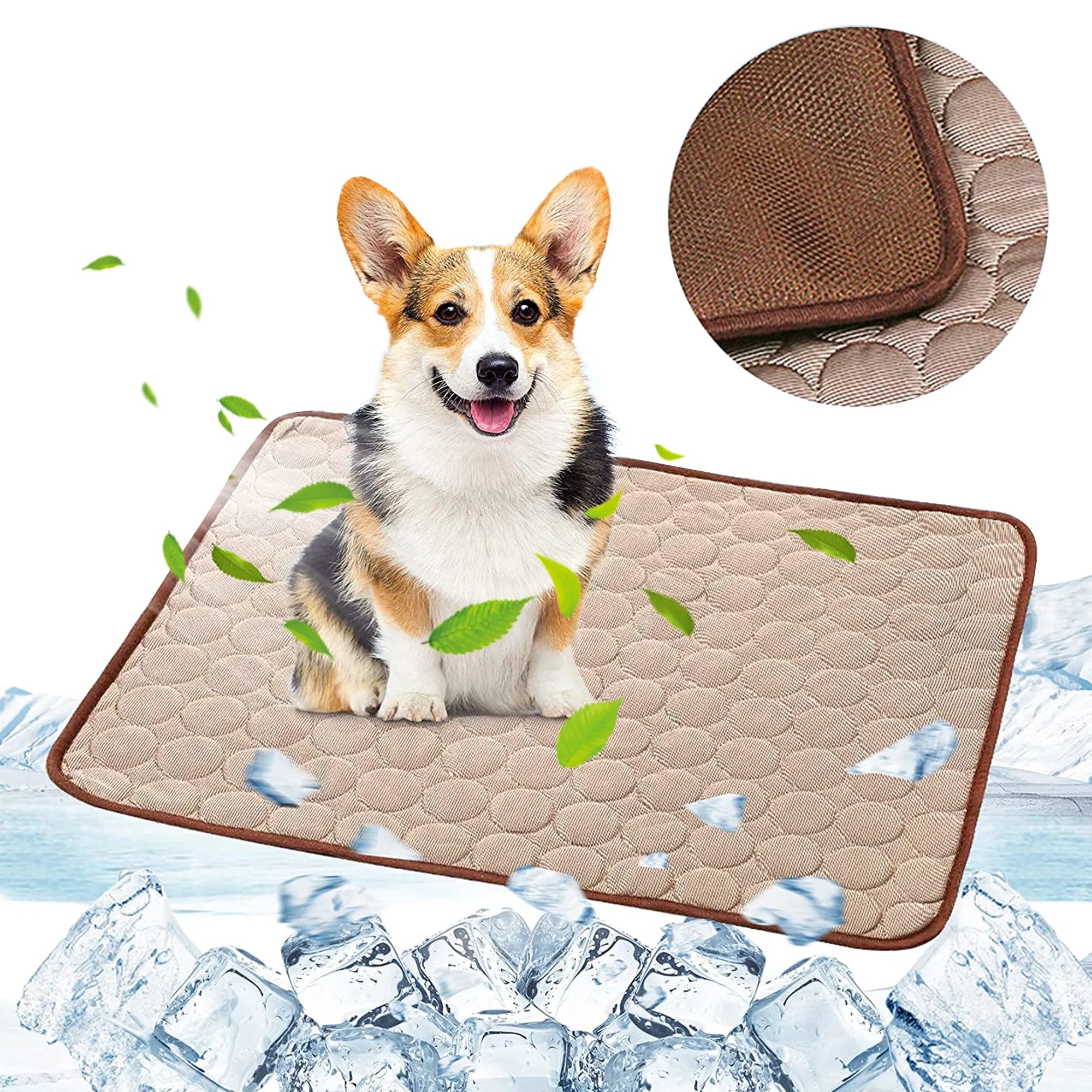 PUMYPOREITY Dog Cooling Mat, Washable Pet Summer Sleeping Cooling Pad, Pet Cooling Pad, Breathable Cooling Mat for Small Medium Pet