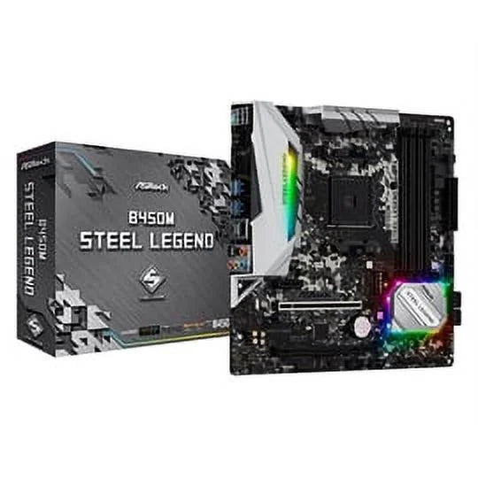 ASRock Motherboard B450M Steel Legend AMD AM4 B450 DDR4 mATX Retail