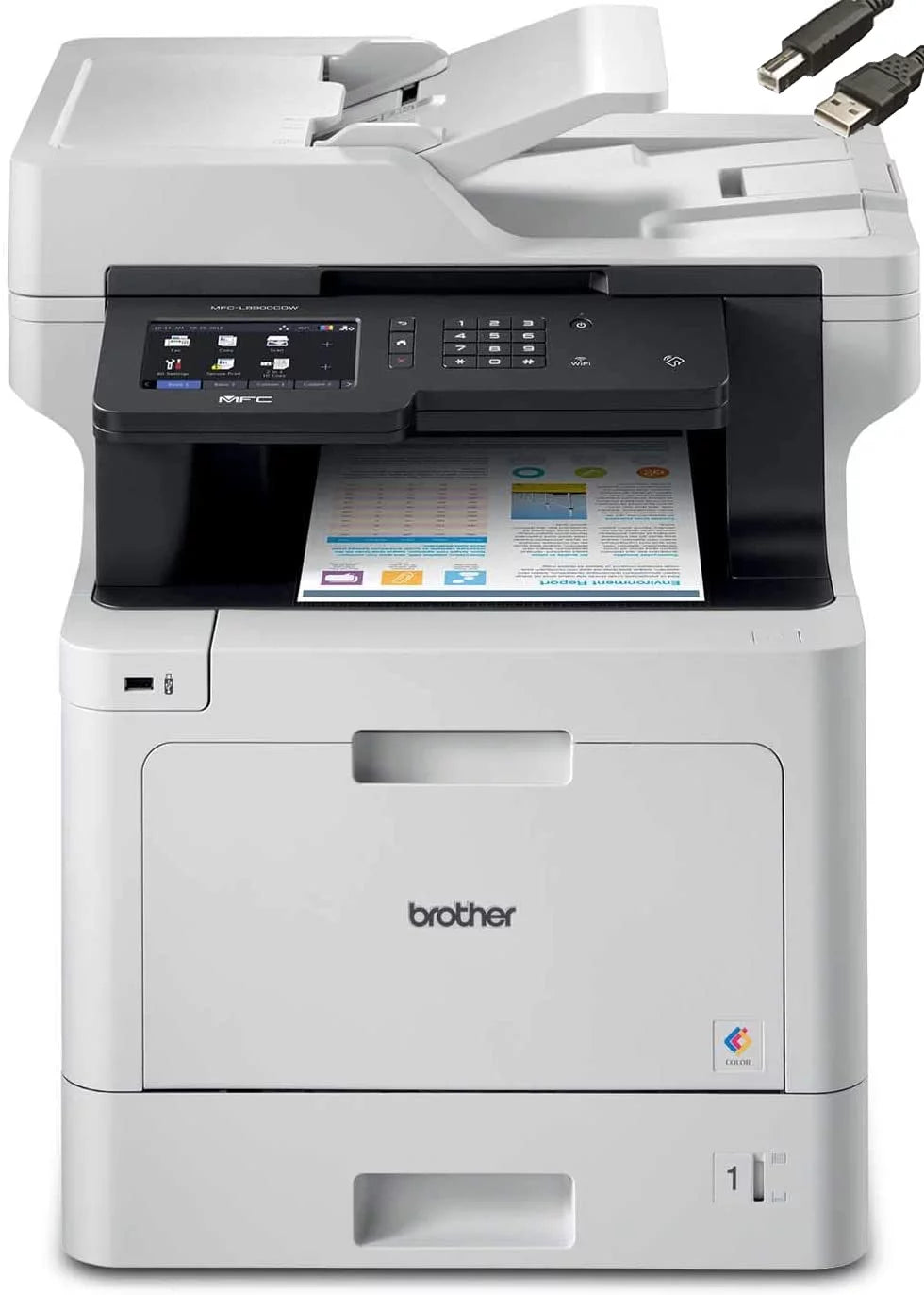 Brother MFC-L8900CDW Business Color Laser All-in-One Printer, Advanced Duplex & Wireless Networking, High-Quality Business Printing, Mobile Device Printing & Scanning, Cefesfy Printer Cable