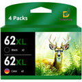 62xl ink cartridges Replacement for HP 62XL High Yield Ink Cartridge, Work with Envy 5540, 5660, 7640, 7645 Series, OfficeJet 5740, 5745 Series (2 Black & 2 Tri-Color)
