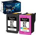 Ink Cartridges Replacement for HP 67XL 67 XL for Envy 6055 6055e 6052 6058 6075 Envy Pro 6400 6455