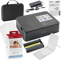 Canon SELPHY CP1500 Wireless Compact Photo Printer with AirPrint and Mopria Device Printing, Black, With Canon KP108 Paper And Black hard case to fit all together