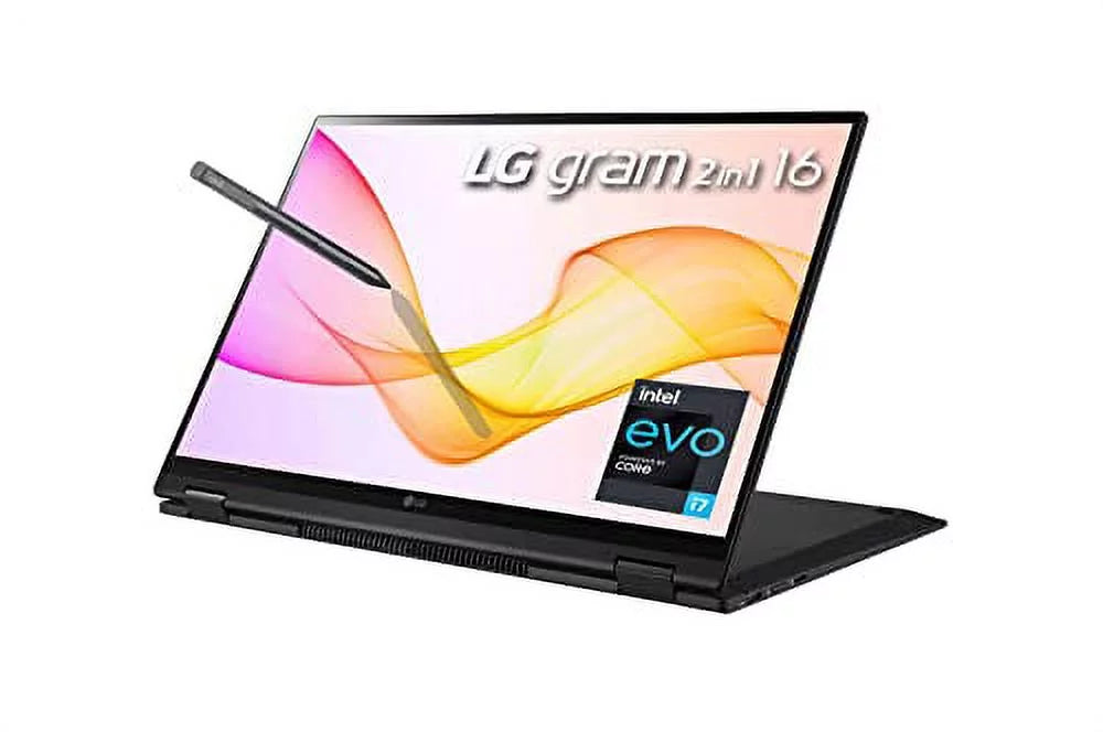 LG Gram, 16 2-in-1 Ultralight Laptop 2022, Full Day Battery, WQXGA IPS Touchscreen, Intel EVO Platform i7-1165G7, 16GB RAM, 512GB SSD, Iris Xe Graphics, Backlit KB, WiFi 6, Win 10, Pen