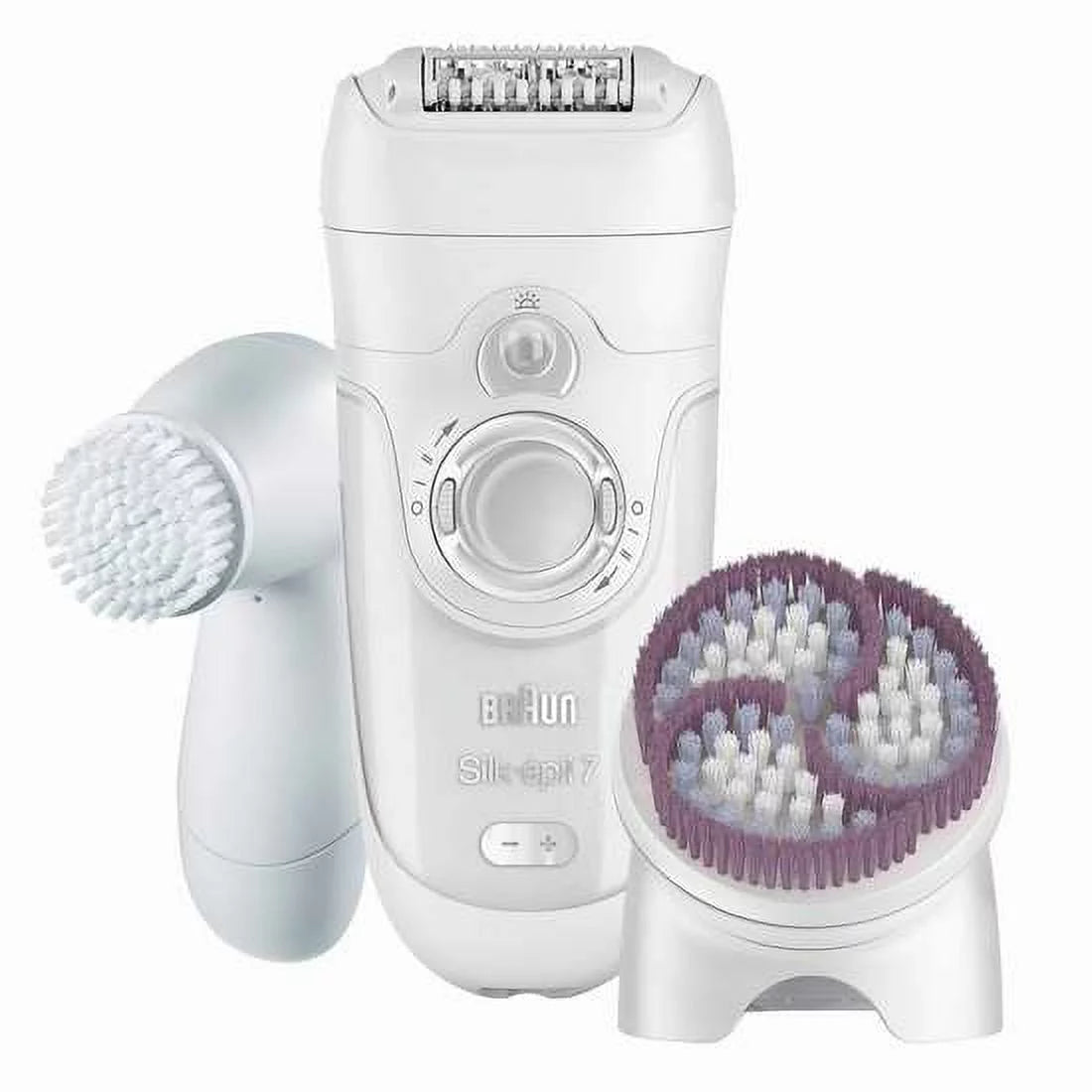 Braun Wet & Dry Cordless Waterproof Electric Hair Removal Epilator with Facial Cleansing Brush for Women