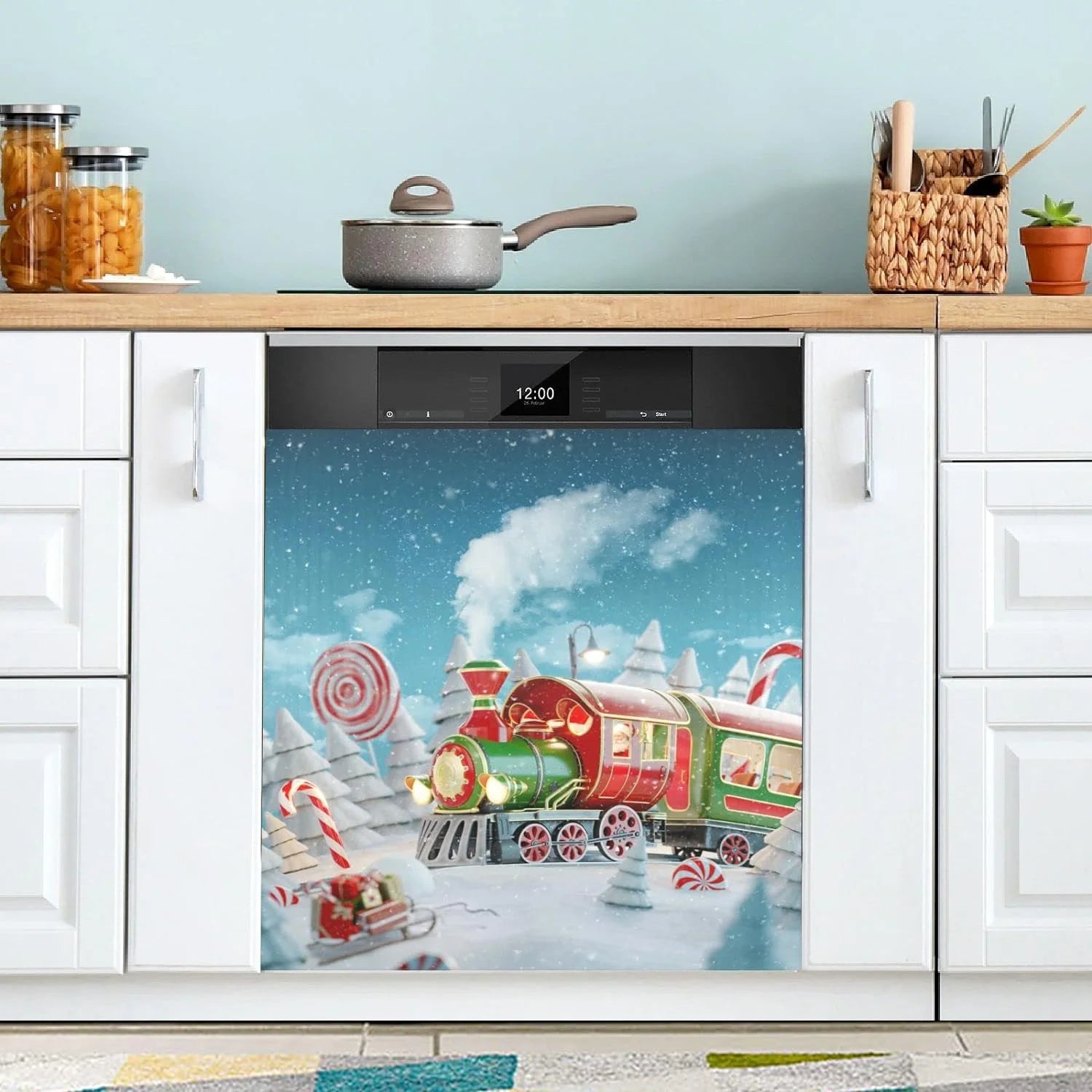 Coolnut Christmas Dishwasher Magnet Cover Decorative Magnetic Door Cover Front Dishwasher Cover Decoration Kitchen Magnetic Panel Sticker for Kitchen,23x26inch