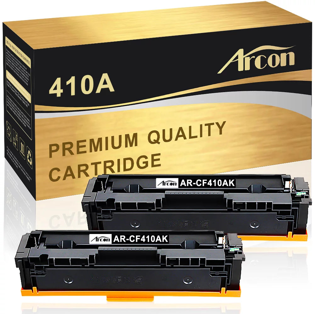 Arcon Compatible for HP 410A toner CF410A Color Pro MFP M477fnw M452dn Laser Printer Ink (Black, 2-Pack)