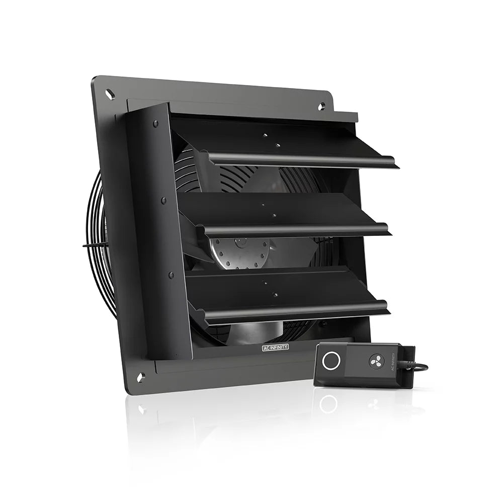 AC Infinity AIRLIFT S10, Shutter Exhaust Fan 10¡± with 10-Speed Controller, EC Motor - Wall Mount Ventilation and Cooling for Sheds, Attics, Workshops, and Greenhouses