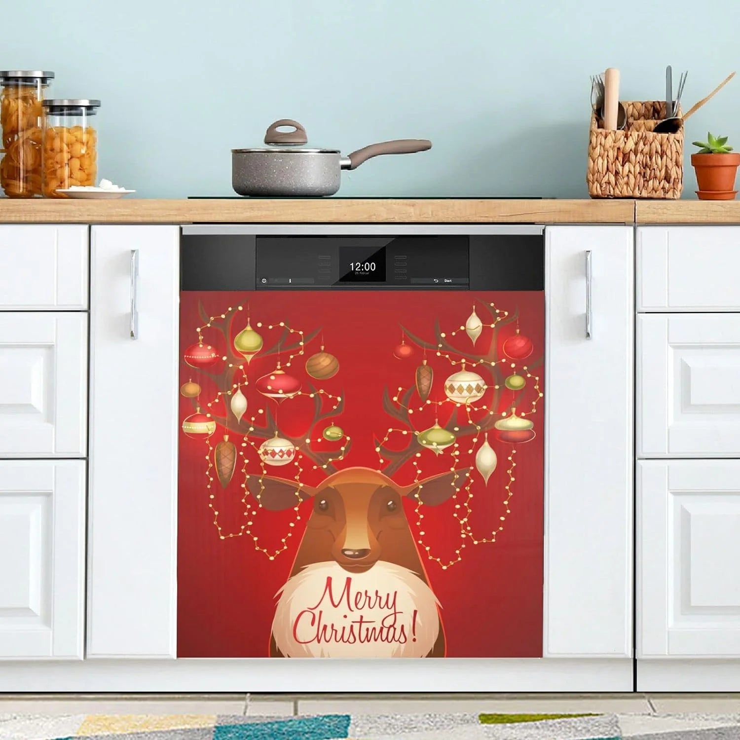 Coolnut Christmas Dishwasher Magnet Cover Decorative Magnetic Door Cover Front Dishwasher Cover Decoration Kitchen Magnetic Panel Sticker for Kitchen,23x26inch
