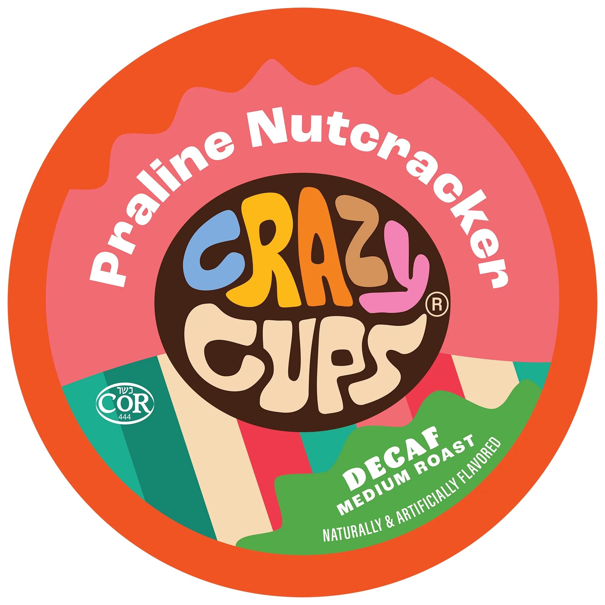 Crazy Cups Decaf Praline Nutcracker Flavored Coffee Pods, Praline Pecan Decaf Coffee, Single Serve Coffee for Keurig K Cups Machines, Medium Roast Coffee, 22 Count