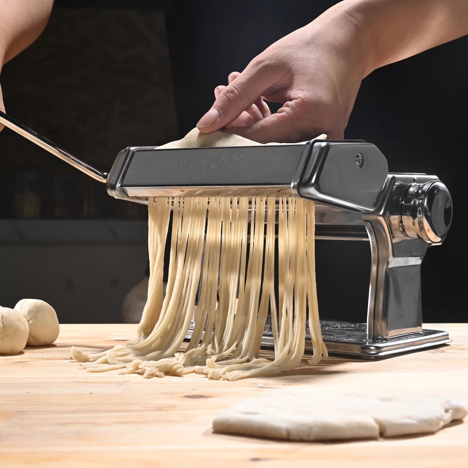 BENTISM Manual Stainless Steel Fresh Pasta Maker Machine Noodle Rollers and Cutter