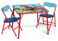 PAW Patrol 24.5 3 Piece Kids Graphics Square Vinyl Table and 2 Chairs Set, Red/Blue