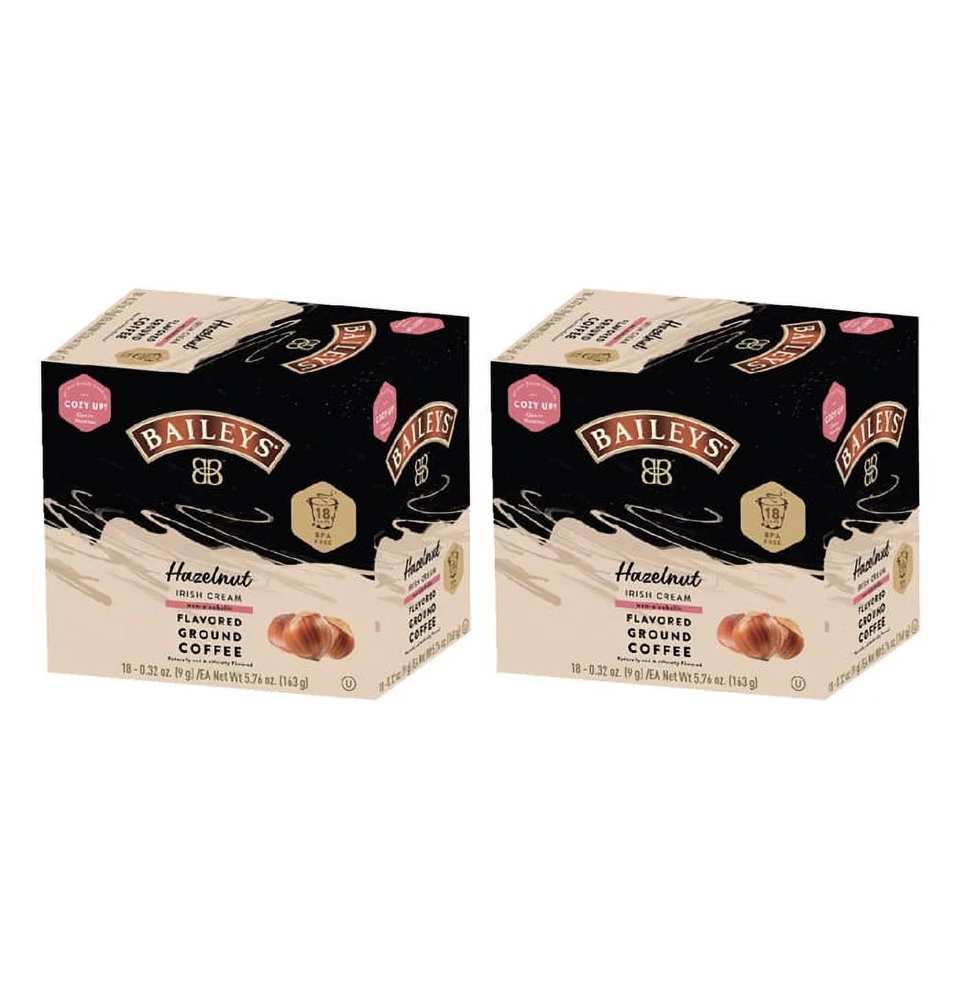 Bailey's, Hazelnut Irish Cream Flavored Coffee, 2/18 Single Serve Cups