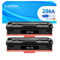 206A 206X NO Chip,with Tools 2-Pack Compatible Toner Cartridge for HP W2110A 206A for Color LaserJet Pro M255dw M282 283fdw Printer Ink (Black)